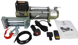 Troliu auto electric Spider Winch 13000lbs M80812 – 5897kg, 12V, 5.5 CP, cablu oțel 9.5mm×26m, frână automată