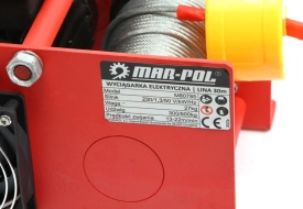 Troliu electric cu cablu 30 m Mar-Pol M80785, capacitate 300/600 kg, 230V, pentru atelier, garaj și șantier - Img 6
