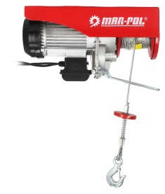 Troliu electric cu cablu Mar-Pol M80793, 500 kg / 999 kg cu scripete, 1300 W, cablu 12 m, alimentare 230 V