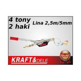 Troliu manual 4 tone cablu - winch KraftDele KD1119