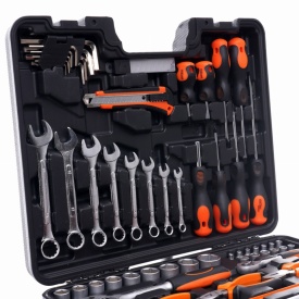 Trusă de scule KraftDele KD10466, 89 piese, cu valiză de transport, chei, tubulare, biți, clești și accesorii - Img 4