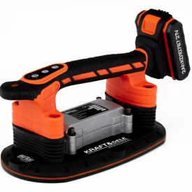 Ventuză vibratoare cu acumulator 21V KraftDele KD10767 pentru montaj plăci ceramice și gresie, cu 6 trepte și forță de aspirare până la 150 kg