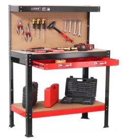 🧰 Banc de lucru cu sertar și panou de agățare – 120x60x150 cm, model VX83270