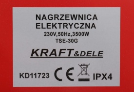 Aerotermă electrică KraftDele KD11723 3,5 kW cu termostat, pentru încălzire rapidă în atelier, garaj, depozit sau casă de vacanță - Img 9