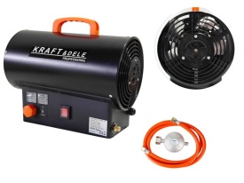 Aerotermă pe gaz KraftDele KD11700 25 kW cu termostat digital și reductor, pentru încălzire rapidă în atelier, garaj sau șantier - Img 12