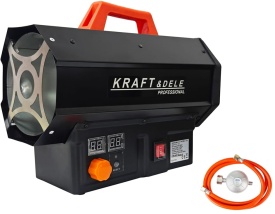 Aerotermă pe gaz LPG 25 kW cu termostat automat, furtun și reductor KraftDele KD11731 pentru ateliere, garaje și hale