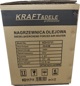 Aerotermă pe motorină KraftDele KD11711, 35 kW, cu termostat și afișaj digital, pentru încălzirea spațiilor mari - Img 8