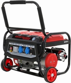 Agregat de curent pe benzină KraftDele KD138, 3000W, 230V/12V, monofazat, cu roți transport și mâner pliabil