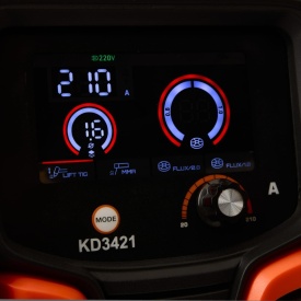 Aparat de sudură invertor KraftDele KD3421 220A 3 în 1 MIG Flux, TIG Lift și MMA cu afișaj LCD - Img 3