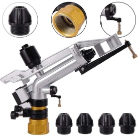 Aspersor sectorial pulsatoriu cu impact din aluminiu 3-18 m³/h cu 5 duze Raza 29m S-35 1 1/2" – Kraft&Dele