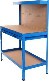 Banc de lucru pentru atelier KraftDele KD640, 1200 x 600 mm, cu sertar, panou pentru scule și raft inferior 80 kg - Img 9