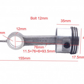 Biela, piston si segmenti 42mm pentru compresor de aer NR.566 - Img 1