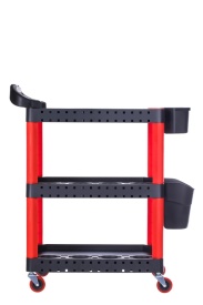 Cărucior de atelier multifuncțional KraftDele KD1076 – 3 rafturi, Perete perforat configurabil, 4 roți pivotante, Profesional - Img 6