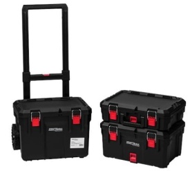 Cărucior modular pentru scule 3 cutii KraftDele KD1077 – organizator mobil cu roți și mâner telescopic - Img 11