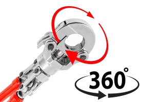 Cleste hidraulic manual pentru sertizare tevi PEX tip U 16-32 mm, cap rotativ 360°, manere telescopice, MaxRom - Img 9