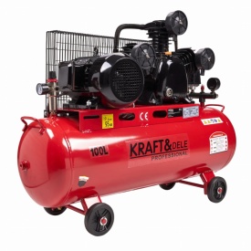 Compresor de aer cu ulei KraftDele KD1477, 100L, 3 pistoane, 5,2 CP, 8 bar, cu separator integrat, transmisie pe curea - Img 5