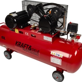 Compresor de aer cu ulei KraftDele KD406, 150L, 5,2 CP, 400V, 2 pistoane, transmisie pe curea