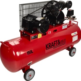 Compresor de aer cu ulei KraftDele KD406, 150L, 5,2 CP, 400V, 2 pistoane, transmisie pe curea - Img 2