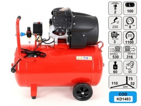 Compresor de aer industrial 100litri, 2 cilindri, 3kW, 220V KD1483