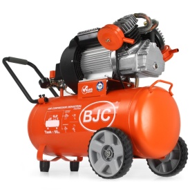 Compresor de aer Mar-Pol BJC JN-30V 50L, 3 CP, 2 pistoane, presiune maximă 10 bar, cu roți și manometre