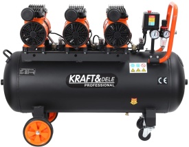 Compresor Fără Ulei 100L 580L/min 3 Motoare 6kW – Profesional pentru Atelier Intensiv | KraftDele KD1394 - Img 3
