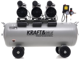 Compresor fără ulei KraftDele KD1397, rezervor 100L, 3 x 1500W, 8 bar, pentru atelier, service și uz casnic - Img 3