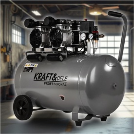 Compresor fără ulei KraftDele KD1398, rezervor 100L, 2 x 1500W, 8 bar, 230V, pentru atelier, garaj și utilizare gospodărească - Img 10