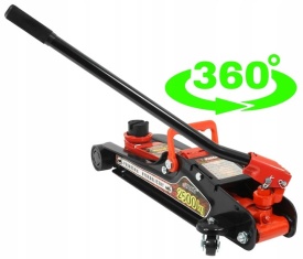 Cric hidraulic tip crocodil VERKE 2,5T cu profil jos, mâner rotativ și roți pentru service auto - Img 6