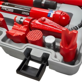 Depărtător hidraulic 10T KraftDele KD327 cu pompă separată, extensii și accesorii, pentru tinichigerie și service auto - Img 9