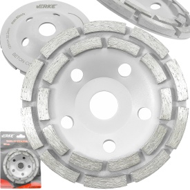 Disc diamantat tip cupă segmentat VERKE 125 mm pentru șlefuirea betonului, pietrei, cărămizii și suprafețelor minerale