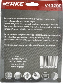 Disc diamantat tip cupă turbo VERKE 125 mm pentru șlefuirea betonului, pietrei, granitului și cărămizii - Img 6
