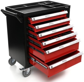 Dulap mobil cu scule 263 piese KraftDele KD362 – cărucior atelier cu 6 sertare și dulap lateral