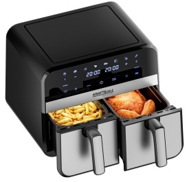 Friteuză cu aer cald fără ulei KraftDele KD4180, 9L, 2500W, 2 compartimente independente, panou tactil LCD - Img 12