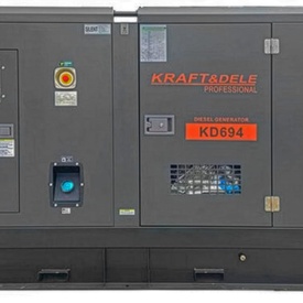 Generator monofazat diesel KraftDele KD694, 87/95 kW, 220 V, carcasă insonorizată Super Quiet, răcire cu apă