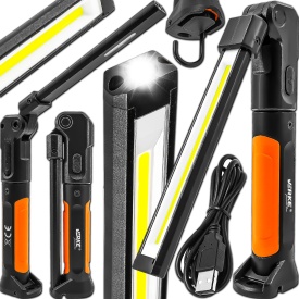 Lampă de lucru LED 700 lm MaxRom, acumulator 2000 mAh, lumină COB + SMD, 6500 K, pentru atelier și intervenții auto