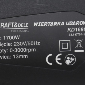 Mașină de găurit cu percuție KraftDele KD1686-Z, 1700W, 2 moduri de lucru, cap metalic, revers dreapta/stânga - Img 10
