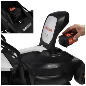 Mașină de tuns gazon pe acumulator KraftDele KD5550, 21V, baterie 4Ah, coș 32L, reglaj înălțime 25-65 mm - Img 9