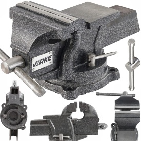 Menghină de banc rotativă cu nicovală 125 mm MaxRom, corp din fontă, pentru atelier mecanic și lucrări de fixare precise