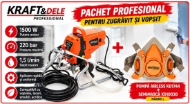 Pachet profesional pentru zugrăvit și vopsit – Pompă Airless cu piston 1500W, 220 bar + Semimască de protecție cu filtre - Img 11