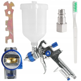 Pistol de vopsit pneumatic HVLP VERKE H-888P, duză 1,5 mm, rezervor 600 ml, pentru lucrări de vopsire precise și uniforme - Img 8