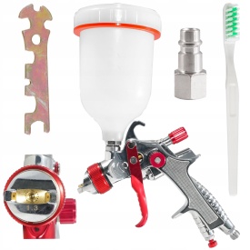 Pistol de vopsit pneumatic HVLP VERKE PREMIUM LINE K-775G, duză 1,3 mm, rezervor 600 ml, pentru lucrări de vopsire precise - Img 11
