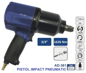 Pistol Impact pneumatic 1626Nm 6.3 bari 3/4", ADLER AD-361 Profesional – Kraft&Dele