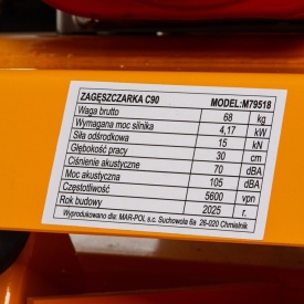 Placă compactoare 90kg MAR-POL C90 OHV M79518 – motor 4.17 CP, forță 15kN, adâncime 30cm, roți transport incluse - Img 4