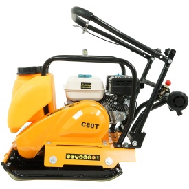Placă compactoare unidirecțională Verke C80THC, motor 6,5 CP, 78 kg, cu roți transport și rezervor apă - Img 4