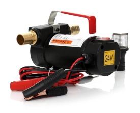 Pompa electrică 24V pentru transfer motorină și ulei KraftDele KD1160, portabilă, cu filtru extern și valvă - Img 5