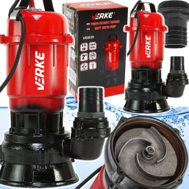 Pompă submersibilă pentru apă murdară VERKE WQD-750, 230V, 0,75 kW, 15000 l/h, cu turbină de mărunțire - Img 2
