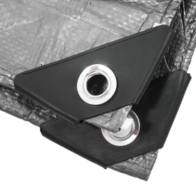 Prelată de protecție MaxRom 8 x 10 m, PE 120 g/mp, cu colțuri întărite și capse la 1 m pentru acoperire exterioară și interioară - Img 7