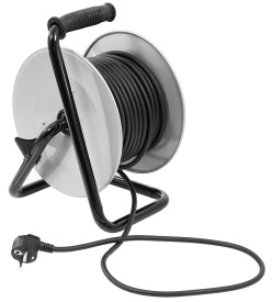 Prelungitor electric pe tambur metalic 25 m, 4 prize, cablu cupru 3x1,5 mm², protecție termică, MaxRom V70013 - Img 6