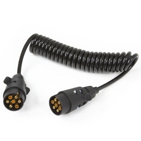 Prelungitor spiral pentru remorcă Mar-Pol 3 m, 7 pini, 12V, cu 2 mufe masculine pentru conexiune sigură - Img 3