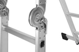Scară articulată din aluminiu cu platformă KraftDele KD4070, 4x3 trepte, înălțime maximă 346 cm - Img 6